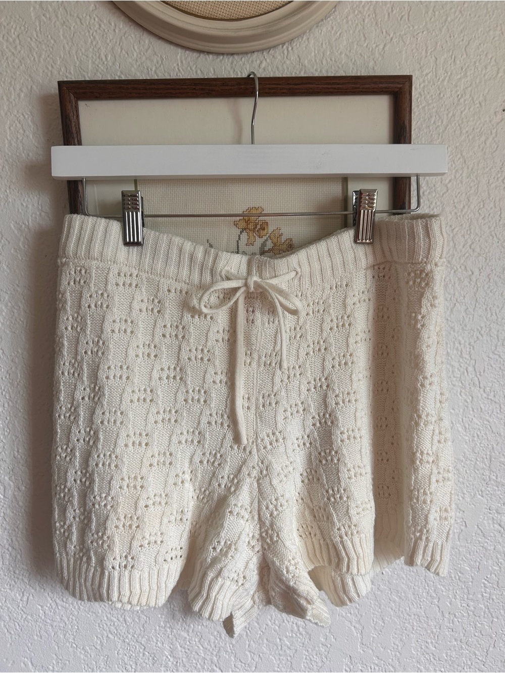 Z Supply Cream Knit Drawstring Women's Shorts